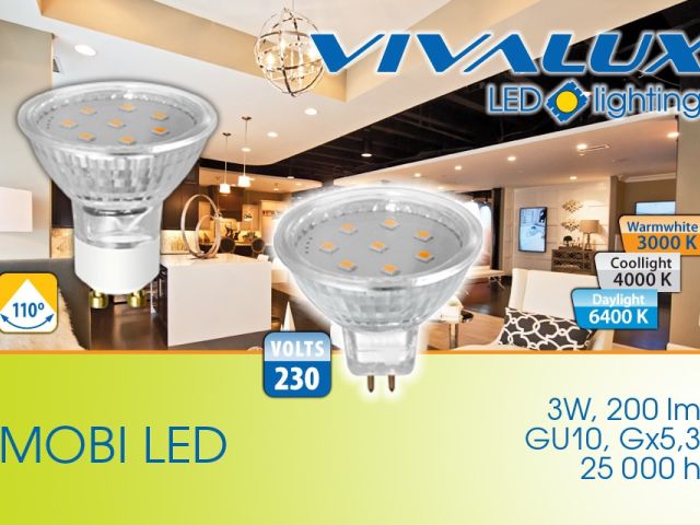 Нова серия 3W насочени лампи MOBI LED VIVALUX