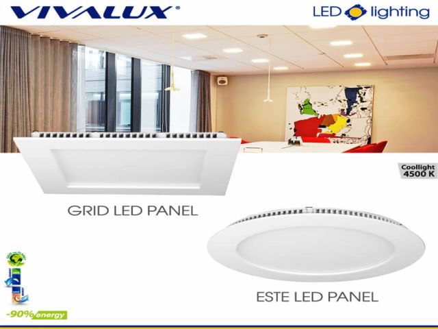 ESTE LED PANEL and GRID LED PANEL - new compact LED panels VIVALUX