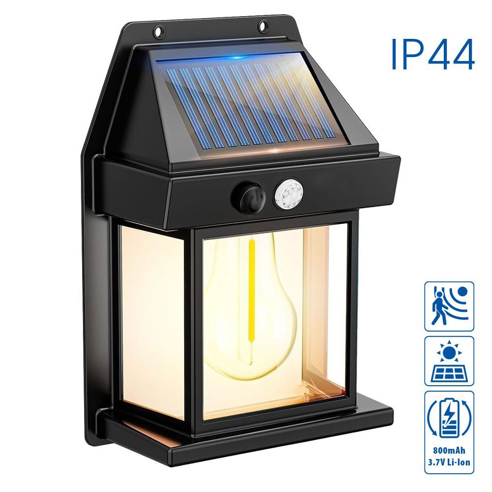 Соларно фасадно LED тяло със сензор CABANA SOLAR LED ∙ PIR  ∙ 3000K ∙ IP44