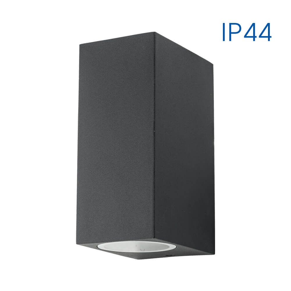 Фасаден аплик PORTO/SQ ∙ 2 x GU10 ∙ черен ∙ IP44
