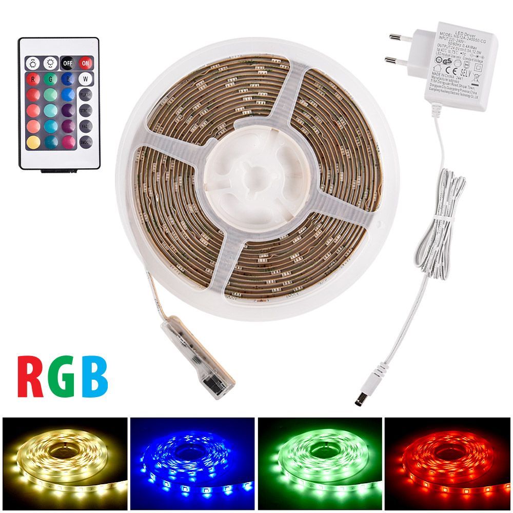 Комплект RGB лента+захранване+контролер BAGRA LED ∙ 30 SMD5050 ∙ 5м